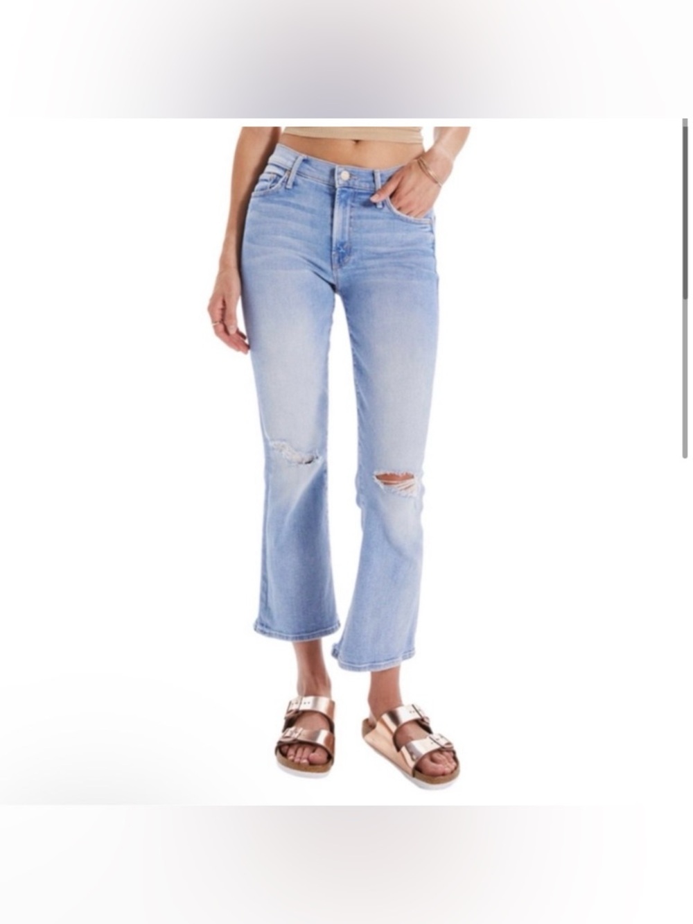 Mother Outsider Ankle Chew Jeans - Poisoned Petals